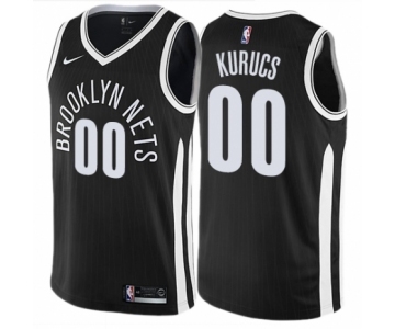Youth Nike Brooklyn Nets #00 Rodions Kurucs Swingman Black NBA Jersey - City Edition