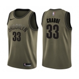 Youth Nike Brooklyn Nets #33 Allen Crabbe Swingman Green Salute to Service NBA Jersey