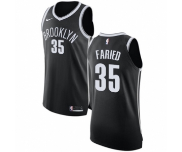 Youth Nike Brooklyn Nets #35 Kenneth Faried Authentic Black NBA Jersey - Icon Edition