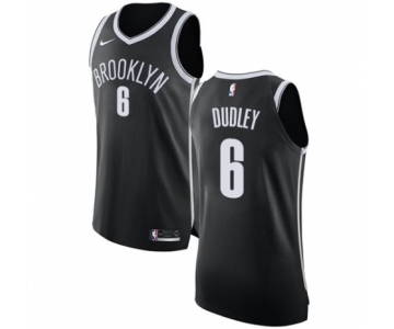 Youth Nike Brooklyn Nets #6 Jared Dudley Authentic Black NBA Jersey - Icon Edition