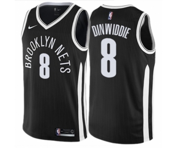Youth Nike Brooklyn Nets #8 Spencer Dinwiddie Swingman Black NBA Jersey - City Edition