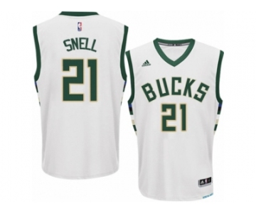 Men Adidas Milwaukee Bucks #21 Tony Snell Authentic White Home NBA Jersey