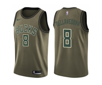 Men Nike Milwaukee Bucks #8 Matthew Dellavedova Green Salute to Service NBA Swingman Jersey
