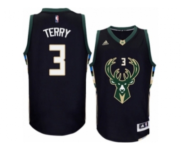 Men's Adidas Milwaukee Bucks #3 Jason Terry Authentic Black Alternate NBA Jersey