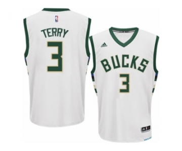 Men's Adidas Milwaukee Bucks #3 Jason Terry Authentic White Home NBA Jersey