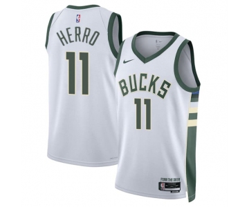 Men's Milwaukee Bucks #11 Tyler Herro White 2026 Association Edition Stitched Basketball Jersey