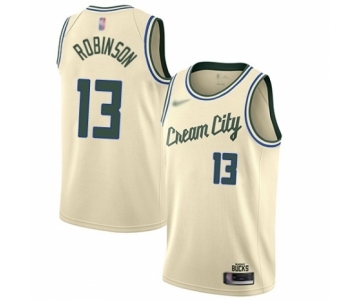 Men's Milwaukee Bucks #13 Glenn Robinson Authentic Cream Basketball Jersey - 2019-20 City Edition