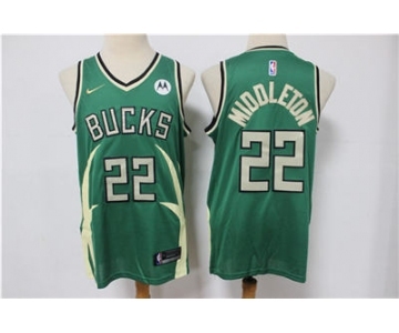 Men's Milwaukee Bucks #22 Khris Middleton Green Stitched Basketball Jersey