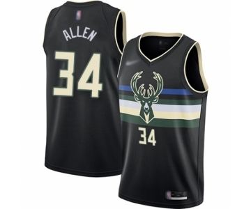 Men's Milwaukee Bucks #34 Ray Allen Swingman Black Finished Basketball Jersey - Statement Edition
