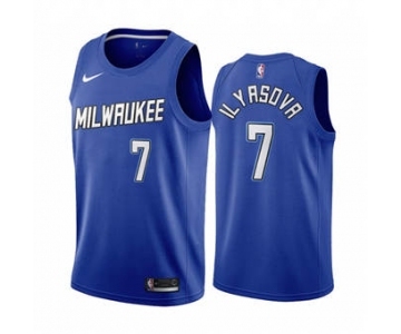 Men's Milwaukee Bucks #7 Ersan Ilyasova Navy City Edition New Uniform 2020-21 Stitched Basketball Jersey