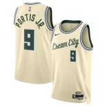 Men's Milwaukee Bucks #9 Bobby Portis Cream 2025-26 City Edition Swingman Stitched Basketball Jersey Men's Milwaukee Bucks #9 Bobby Portis Cream 2025-26 City Edition Swingman Stitched Basketball Jersey
