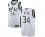 Men's Nike Milwaukee Bucks #34 Ray Allen Swingman White Home NBA Jersey - Association Edition