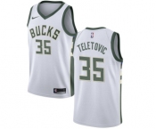 Men's Nike Milwaukee Bucks #35 Mirza Teletovic Swingman White Home NBA Jersey - Association Edition