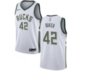 Men's Nike Milwaukee Bucks #42 Vin Baker Swingman White Home NBA Jersey - Association Edition