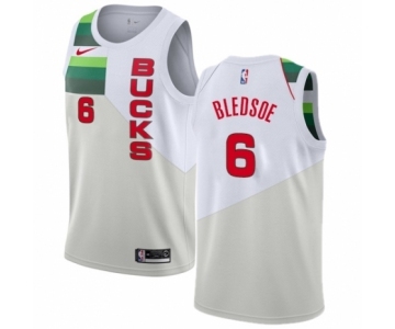 Men's Nike Milwaukee Bucks #6 Eric Bledsoe White Swingman Jersey - Earned Edition