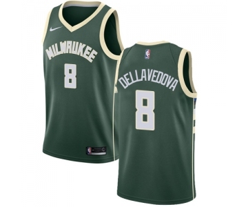 Men's Nike Milwaukee Bucks #8 Matthew Dellavedova Swingman Green Road NBA Jersey - Icon Edition