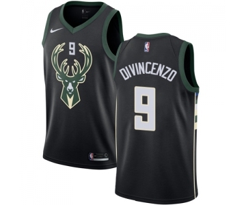 Men's Nike Milwaukee Bucks #9 Donte DiVincenzo Swingman Black NBA Jersey - Statement Edition