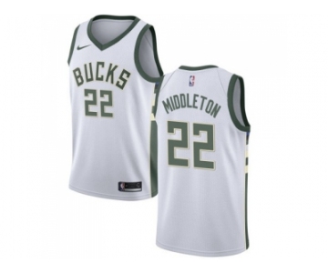 Nike Milwaukee Bucks #22 Khris Middleton White NBA Swingman Association Edition Jersey