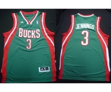 nba milwaukee bucks #3 brandon jennings green[revolution 30 swingman]